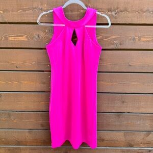 NWT Gretchen Scott Sublime Halter Neck Cut Out Sheath Dress XS Pink